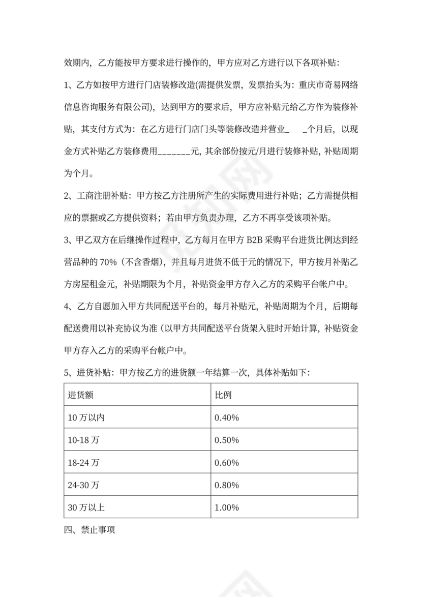 便利店合作协议