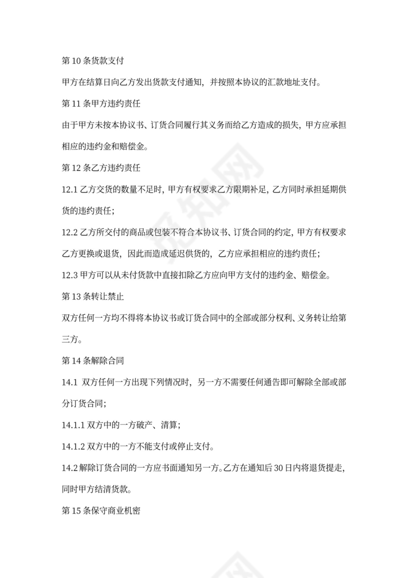 线上商品购销合同模板