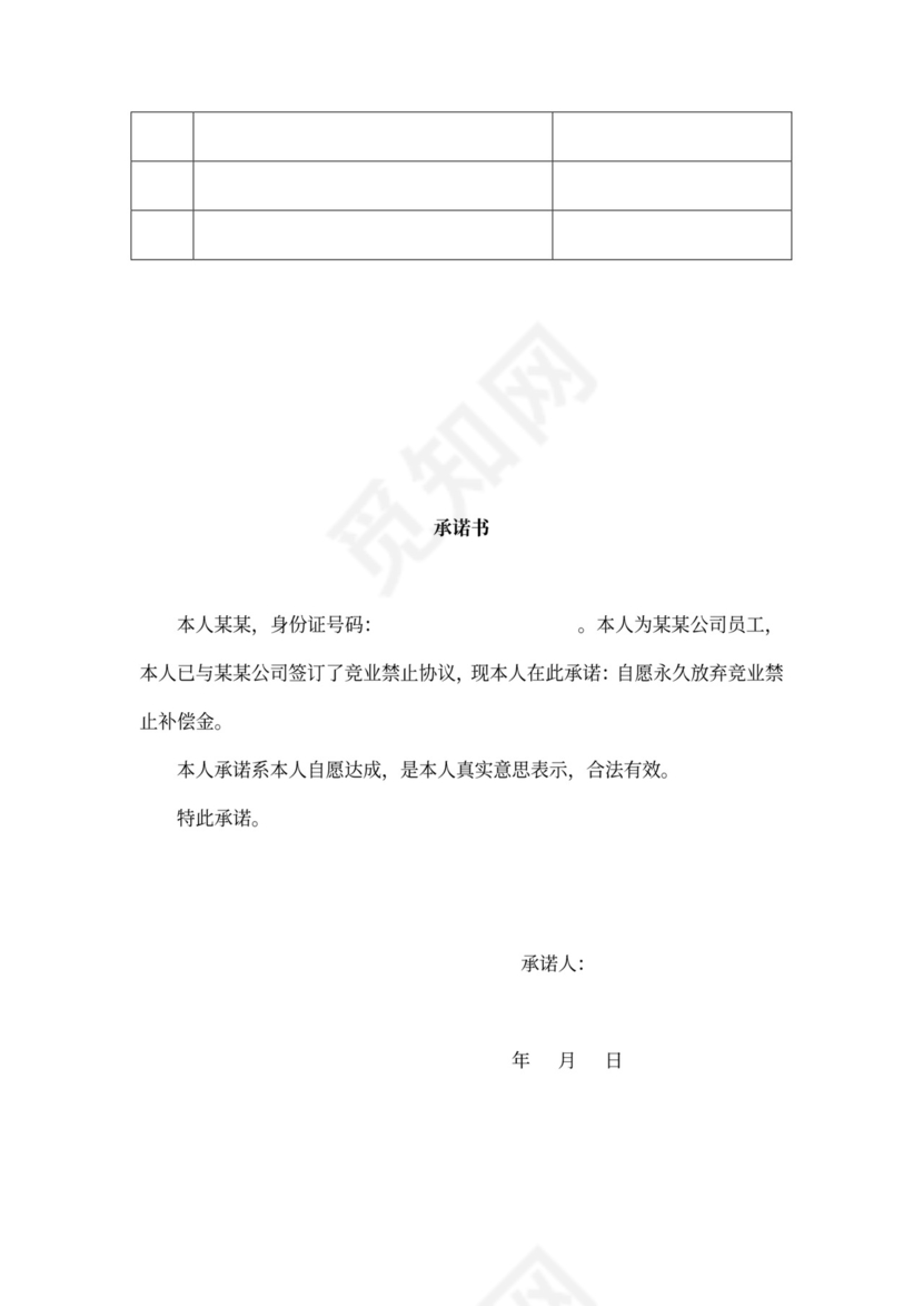 竞业禁止协议模板