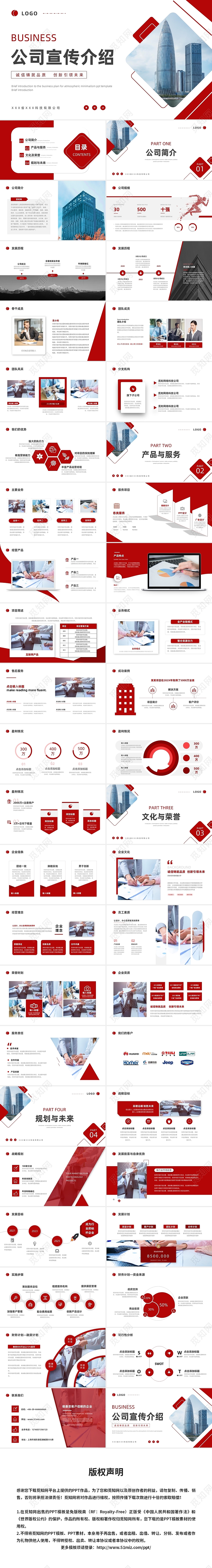 红色大气通用公司简介企业介绍PPT模板公司介绍