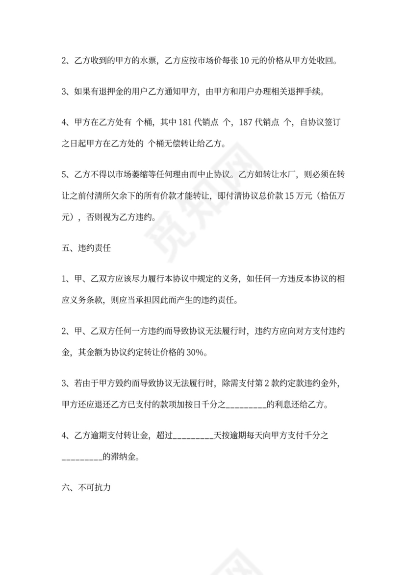 市场经营权转让协议