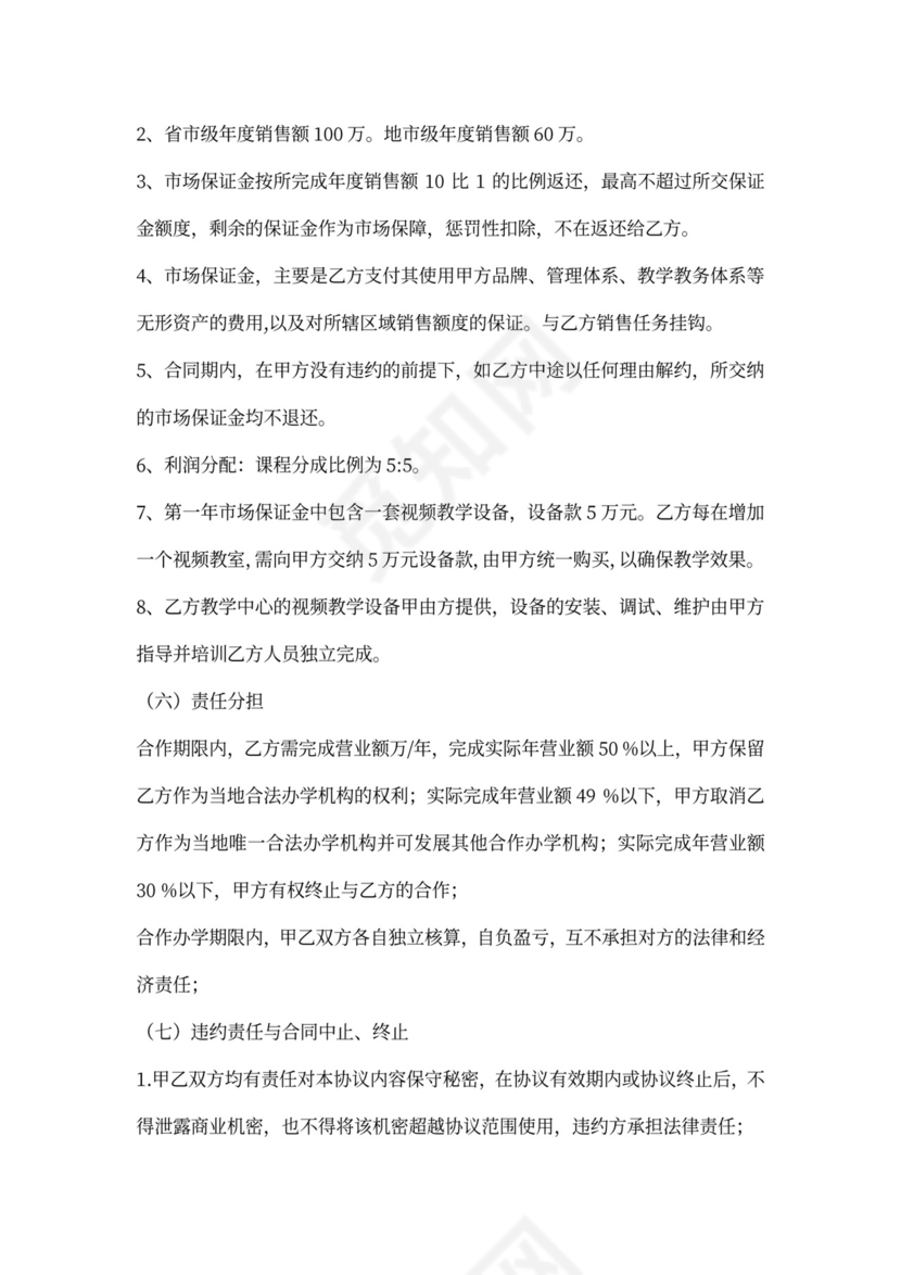 加盟分校合作协议