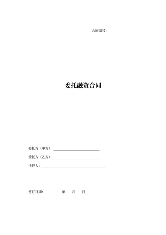 公司委托融资合同