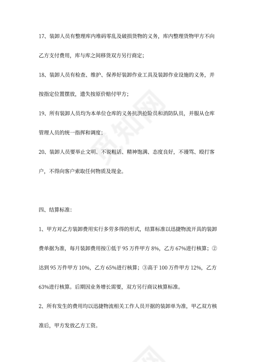 装卸承包合同协议书范本