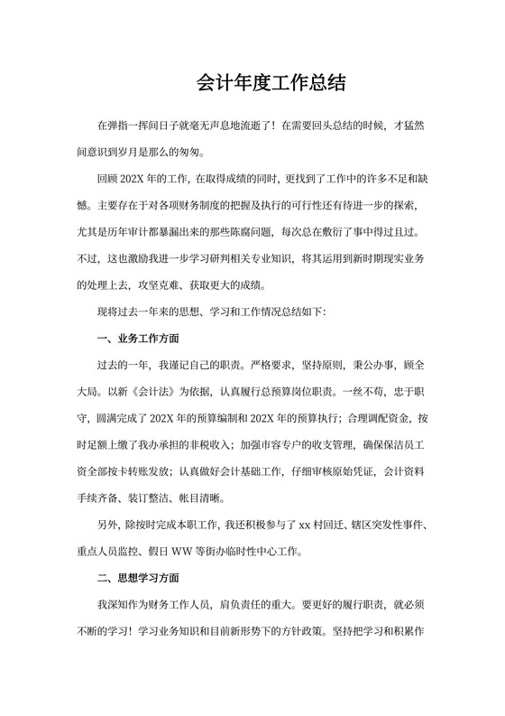 会计年度工作总结