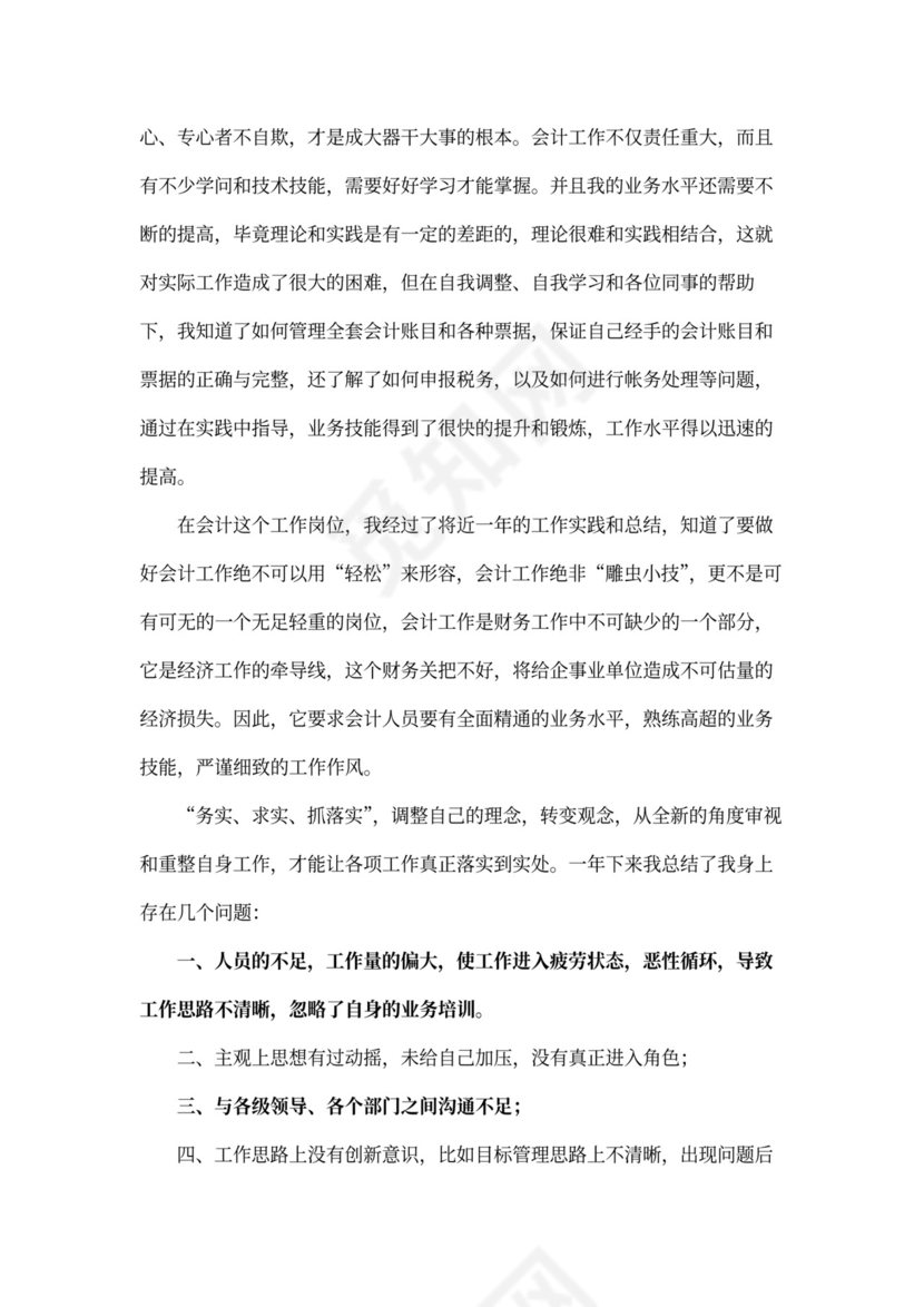 会计年度个人工作总结