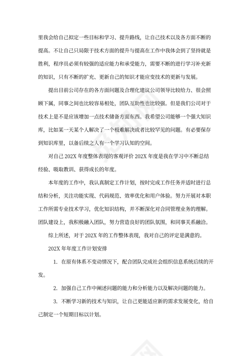 202X年软件项目工作个人总结