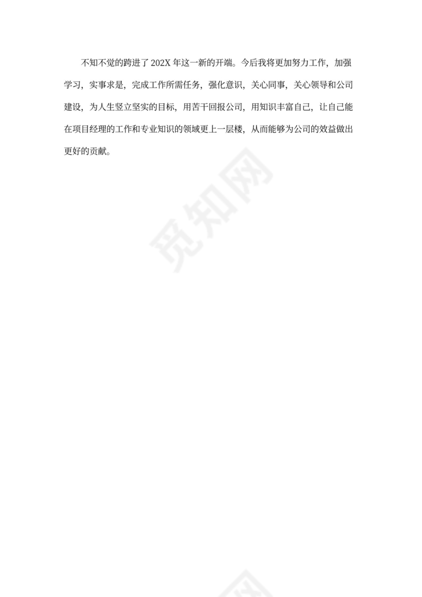 项目经理个人年终工作总结