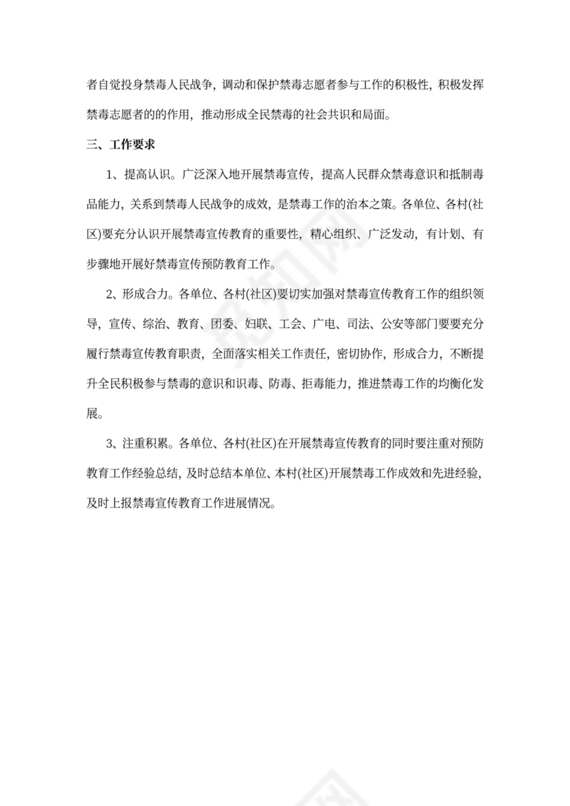 社区禁毒工作计划