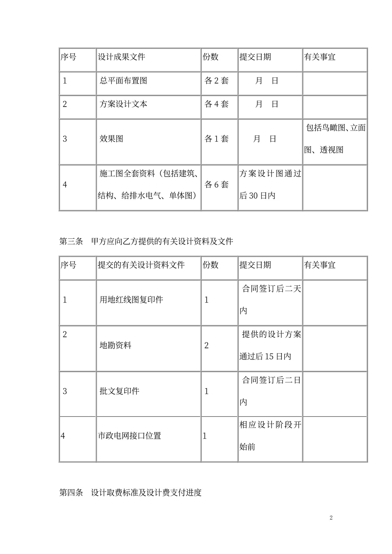 建筑工程设计合同范本