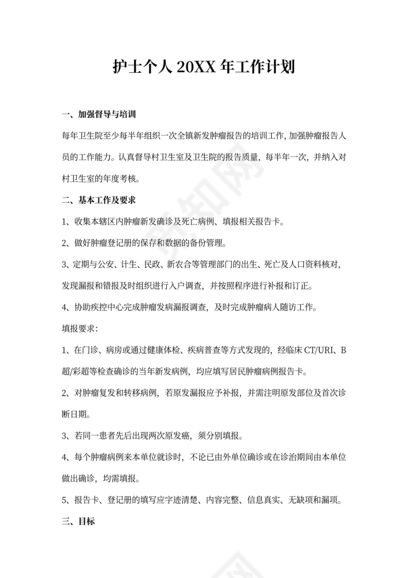 护士个人年工作计划