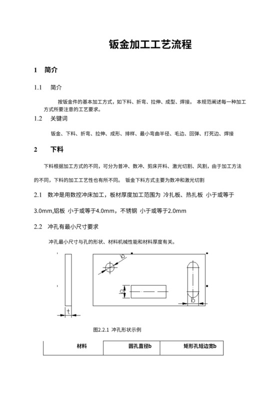 钣金加工工艺流程