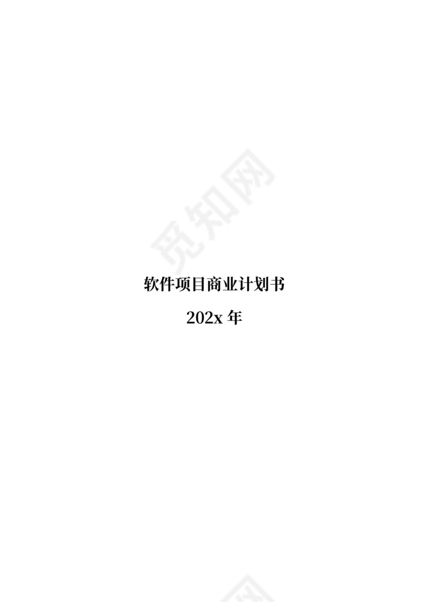 软件商业计划书