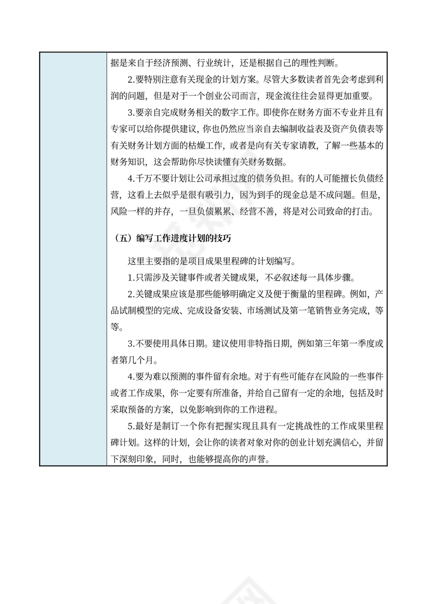 商业计划书撰写步骤与技巧