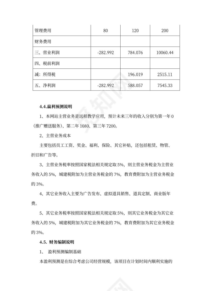 互联网在线教育项目商业计划书