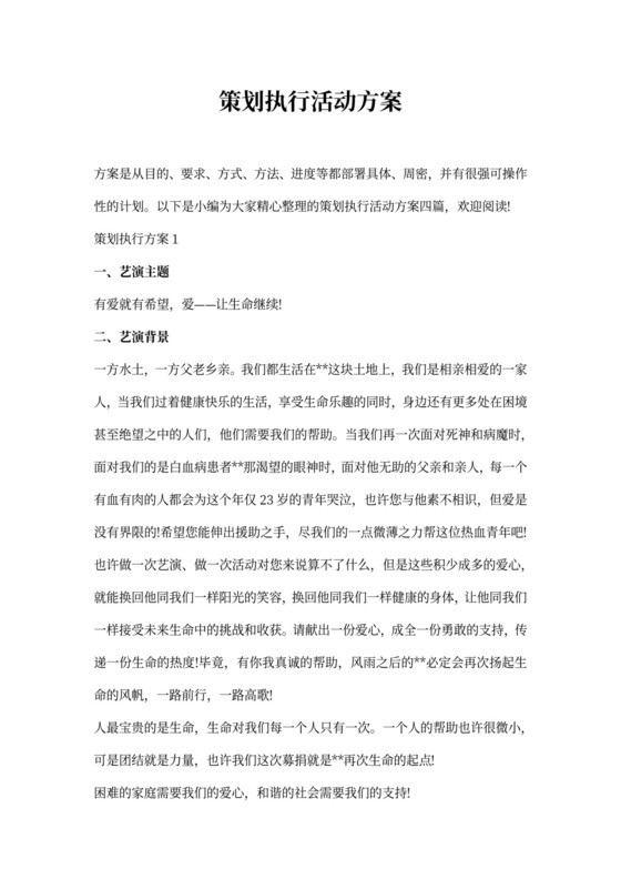 策划执行活动方案