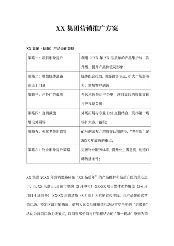 房地产营销推广方案