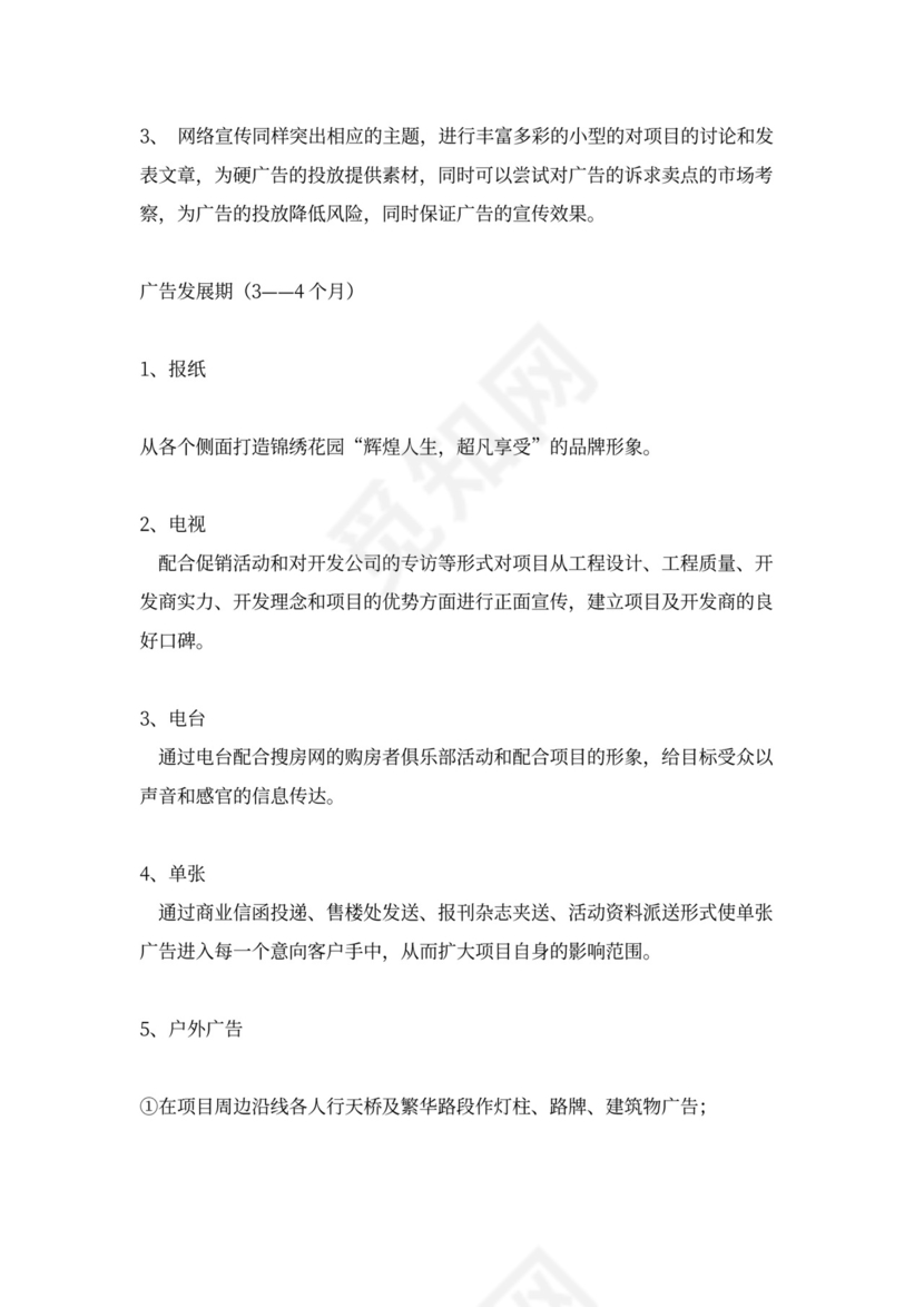 房地产营销推广方案word模板