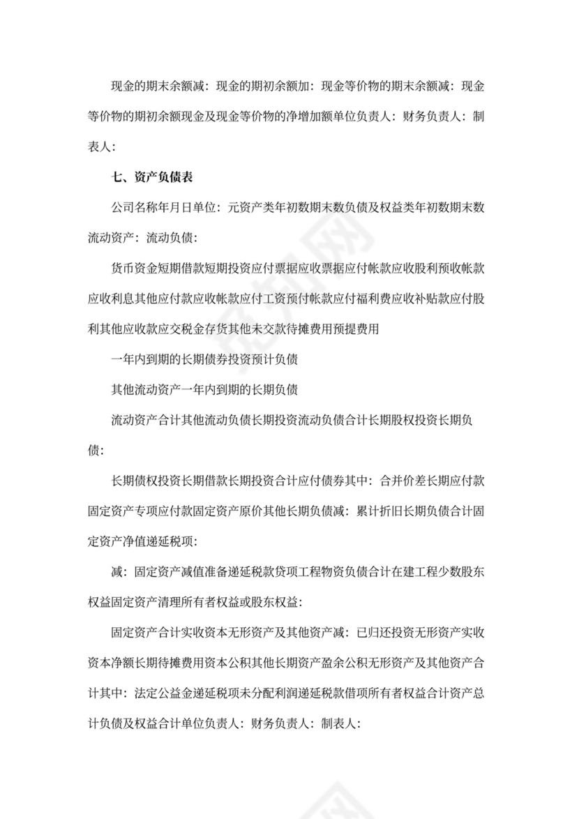 企业年度财务计划书