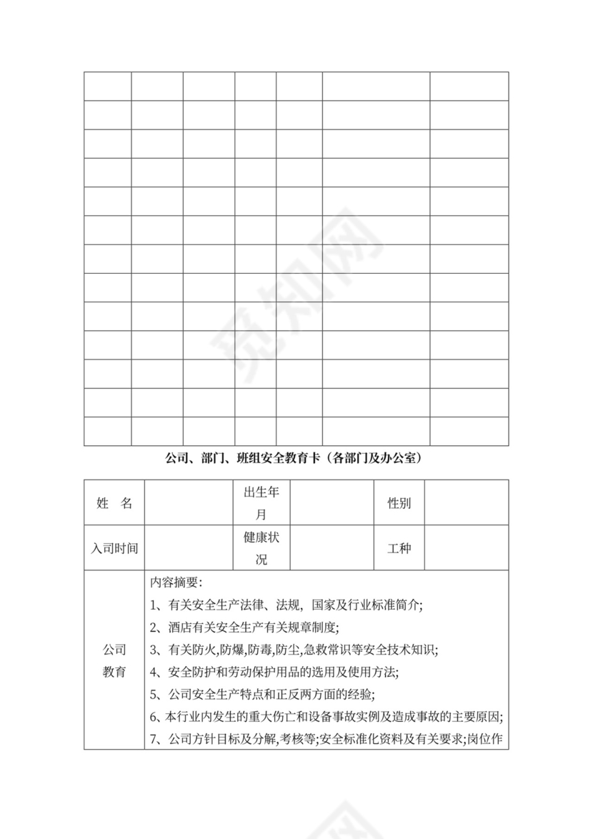 安全会议记录各部门及办公室word模板