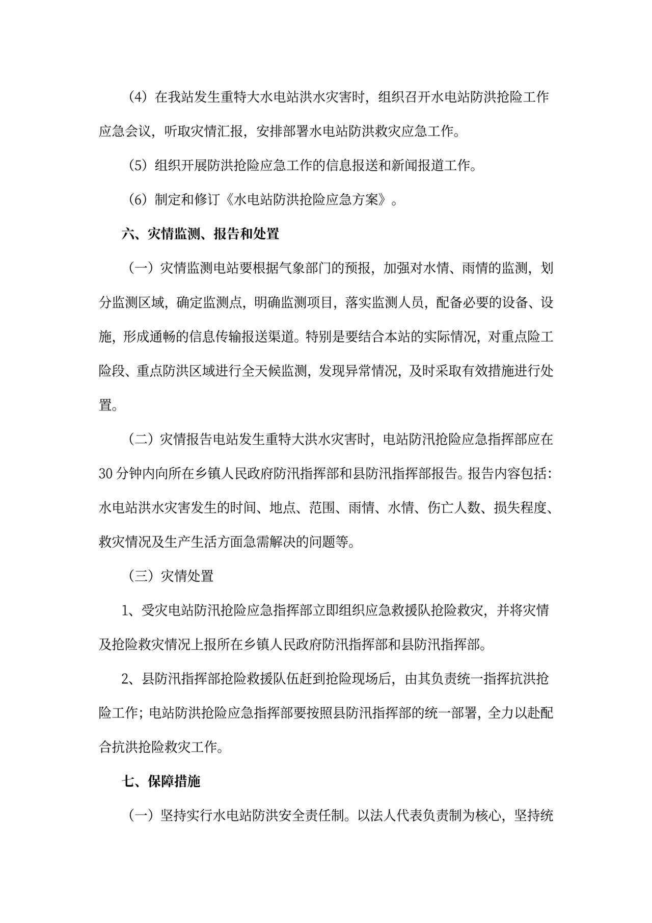 电站防洪应急方案