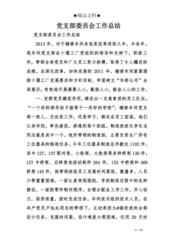 党支部委员会工作总结