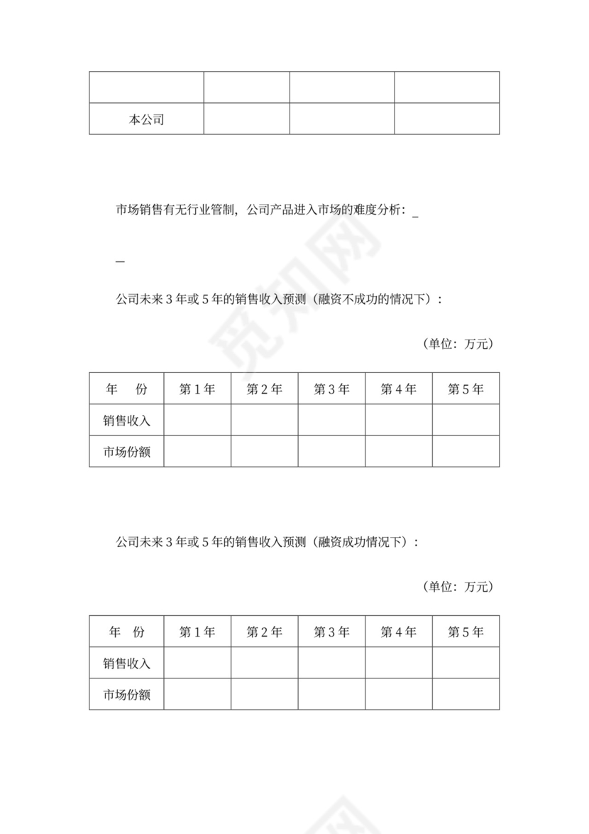 风险投资商业计划书