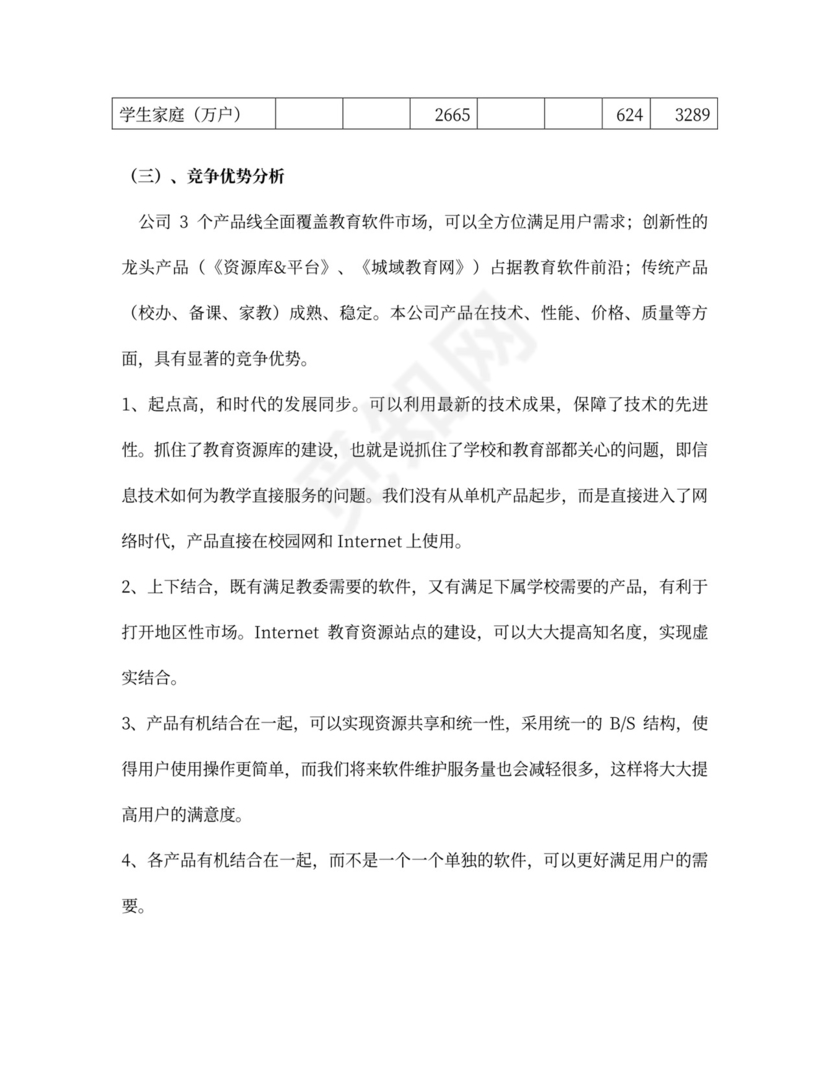 互联网商业计划书范本