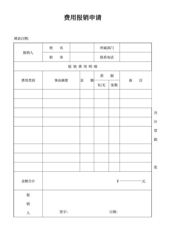 费用报销申请