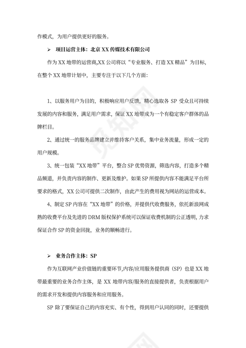 XX地带合作商业计划书