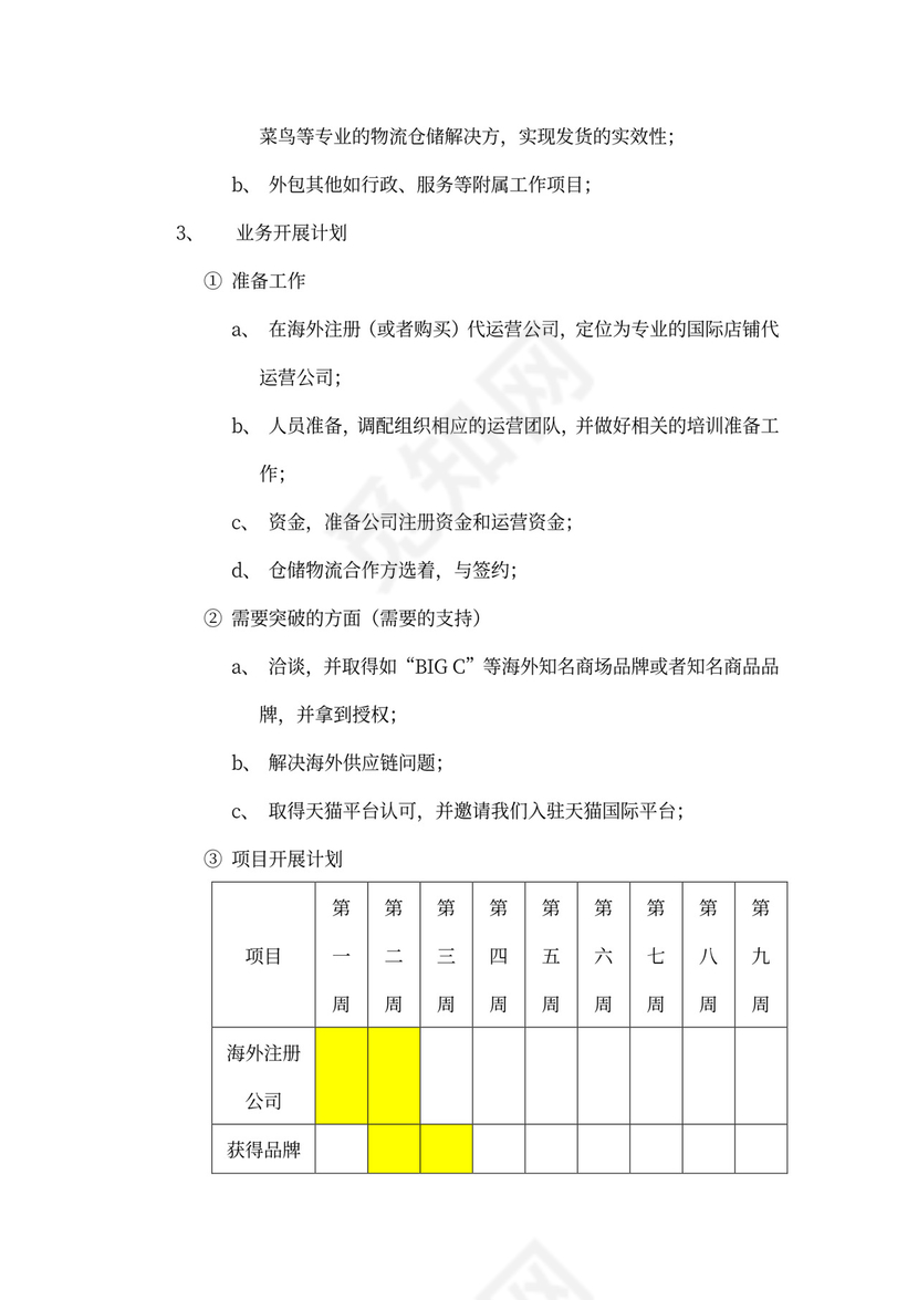 跨境电商项目商业计划书