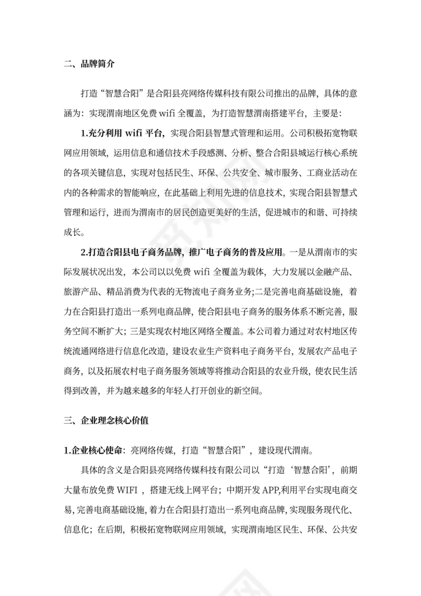 企业形象策划报告及经营方案