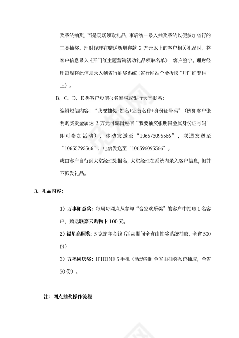 店铺网店营业厅开门红主题营销活动方案