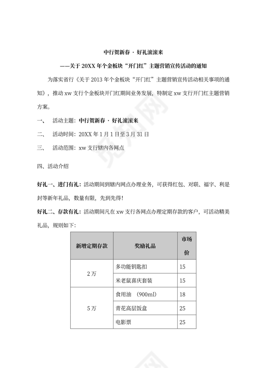 店铺网店营业厅开门红主题营销活动方案