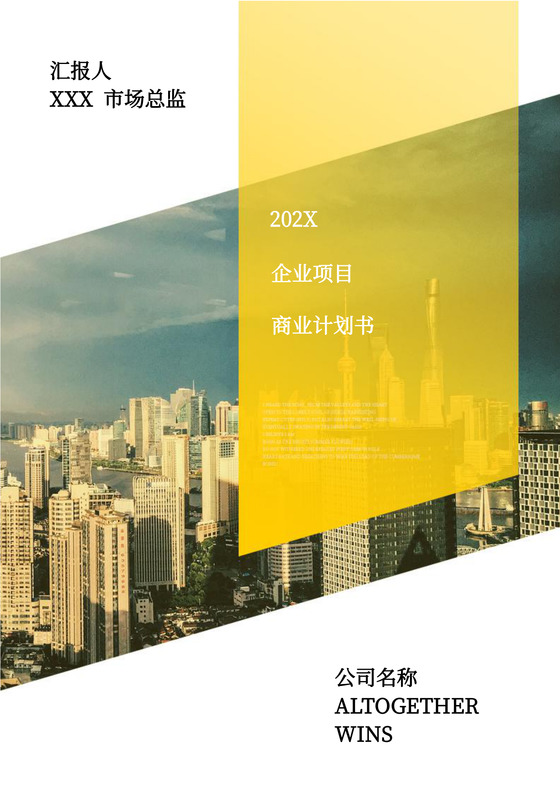 企业项目商业计划书文档封面