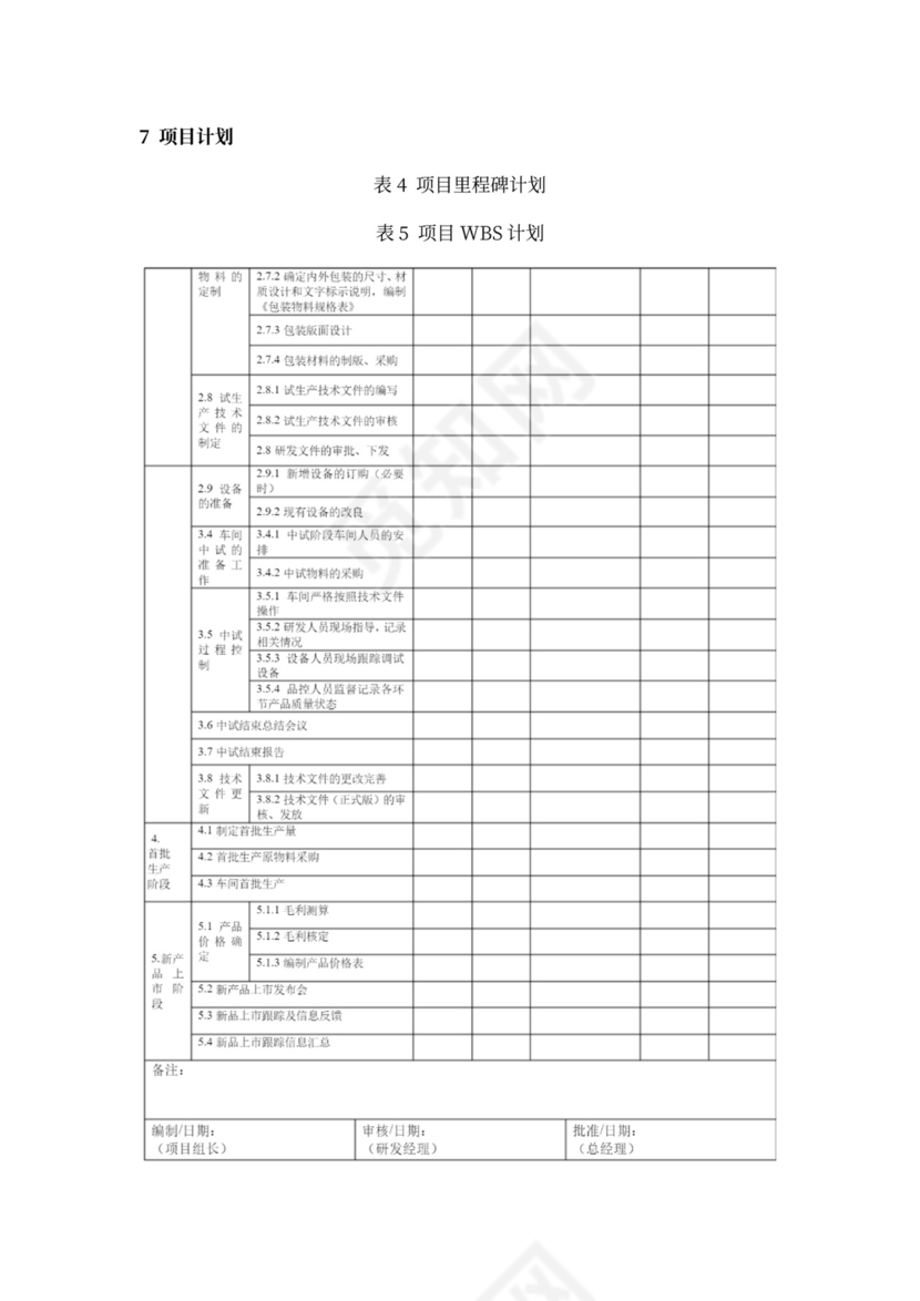 产品研发计划书