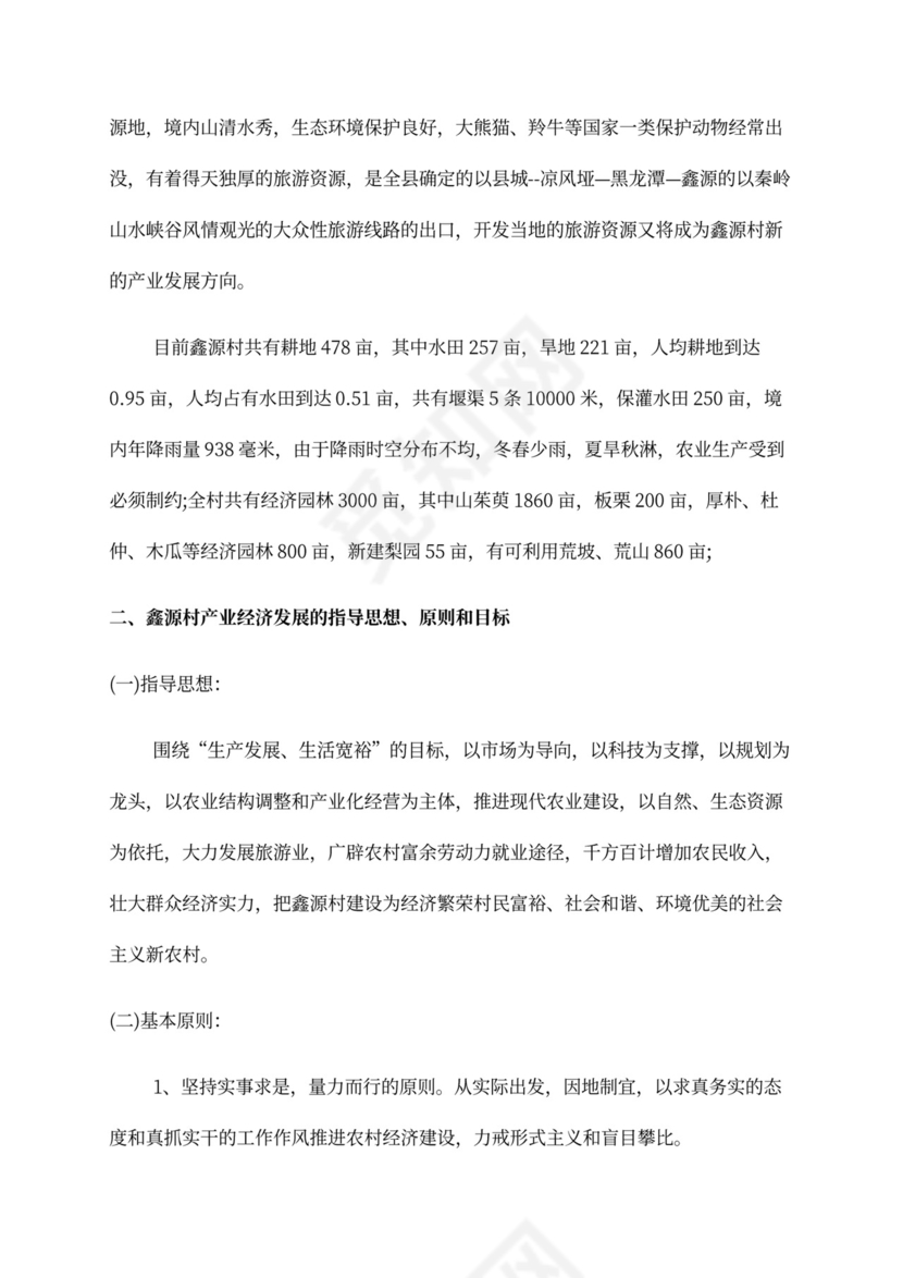 农村产业发展计划书