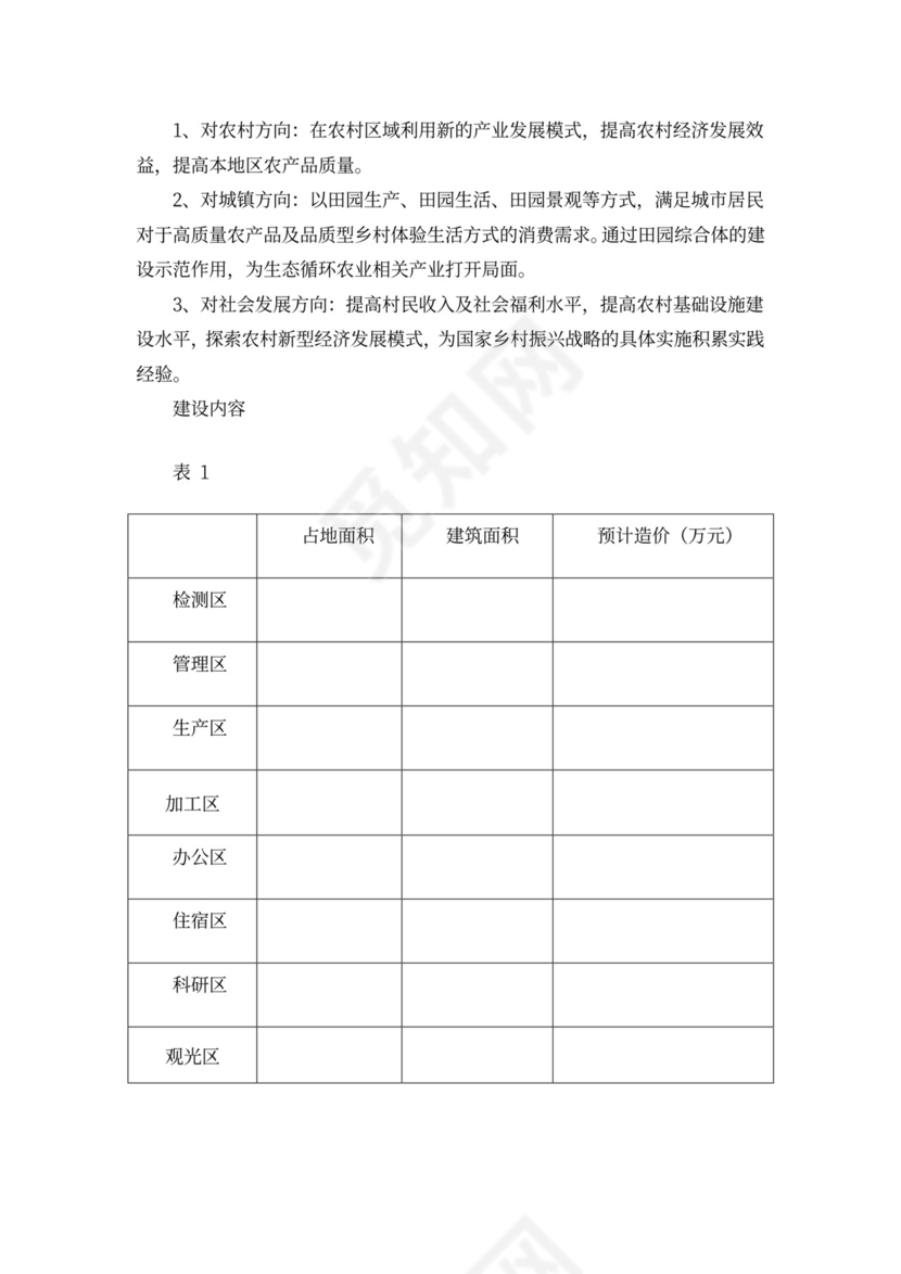 田园综合体项目计划框架