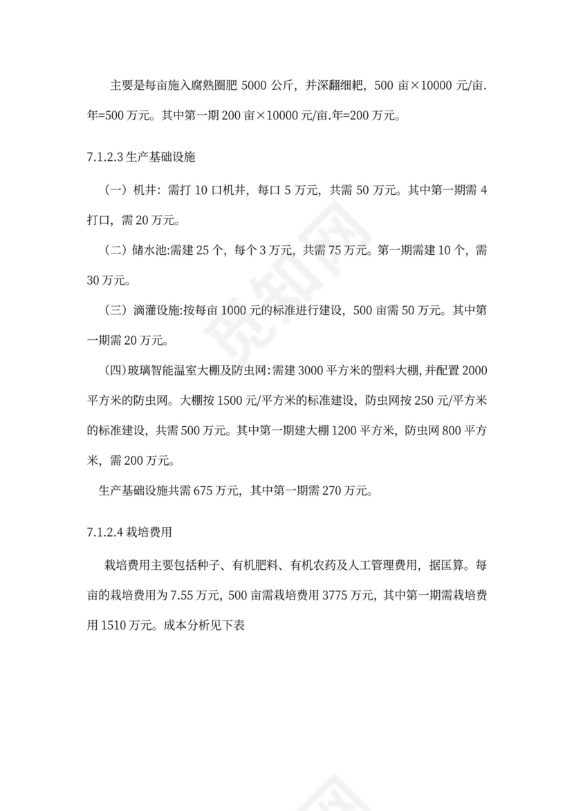 有机绿色蔬菜种植项目商业计划书