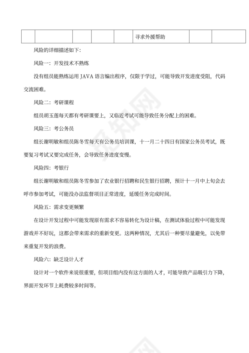 软件项目计划书(模板)