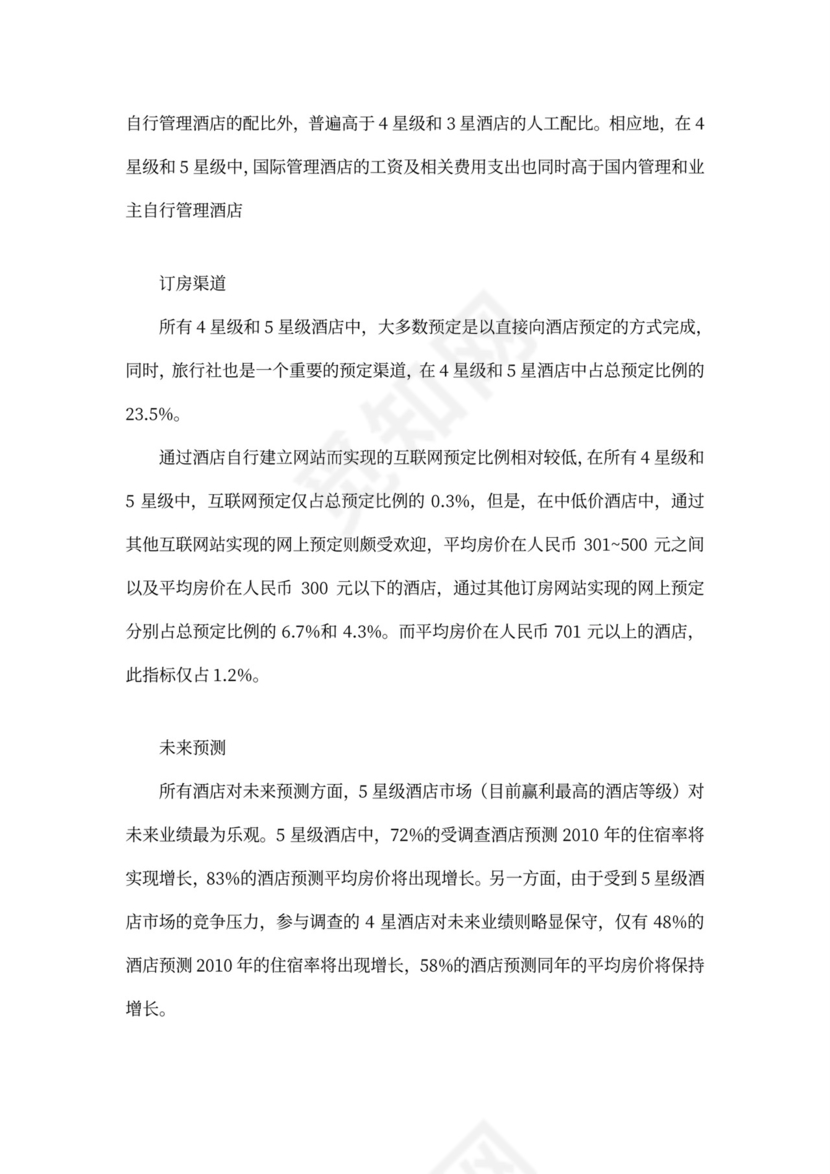 酒店项目投资商业投资计划书