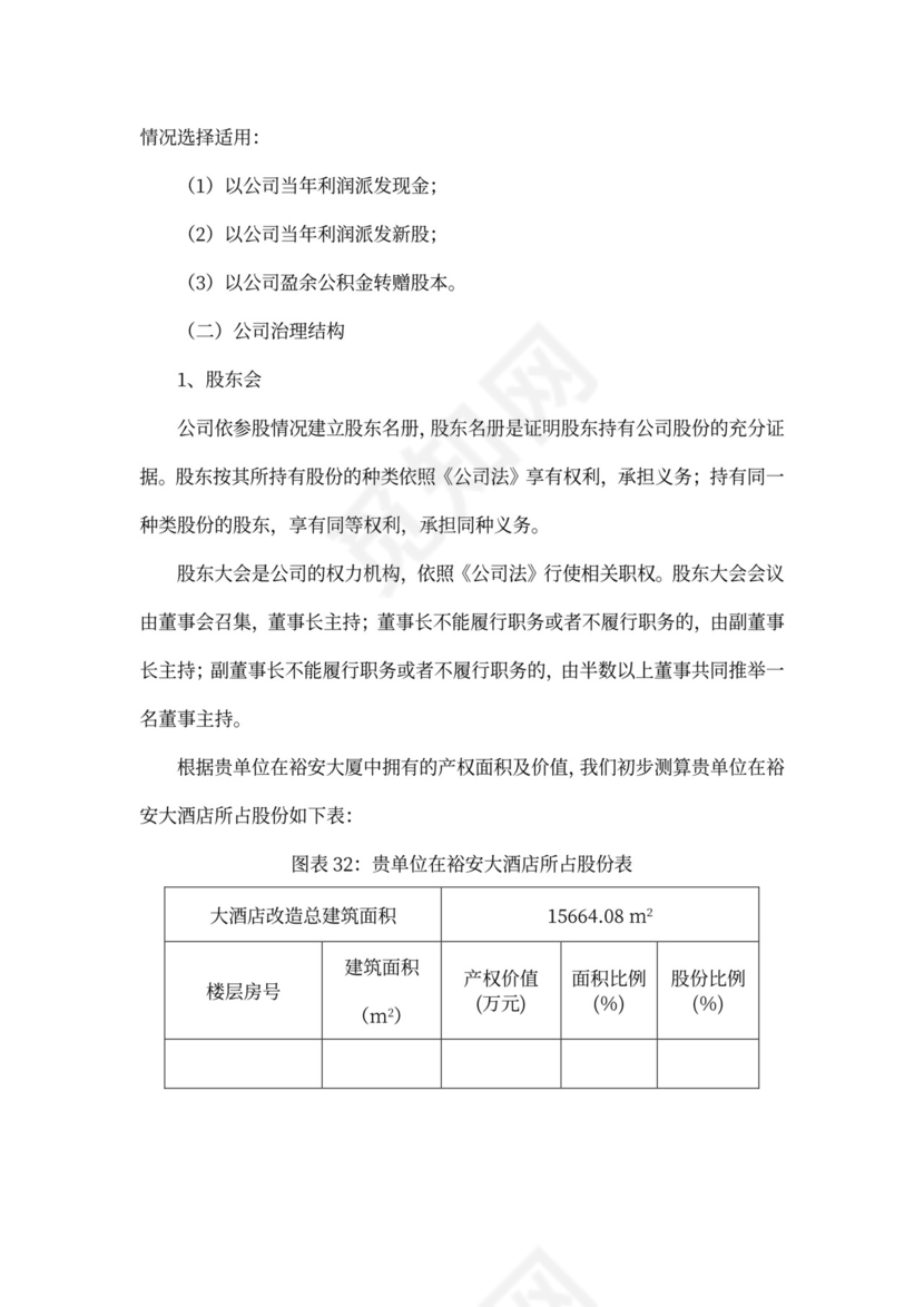 上海裕安大酒店项目计划书