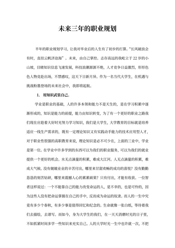 未来三年职业规划新
