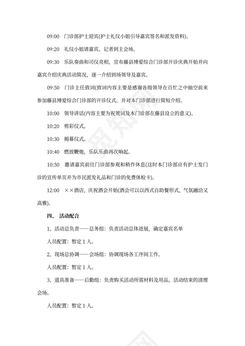 医院开业策划方案