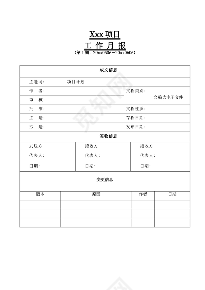 软件项目工作月报