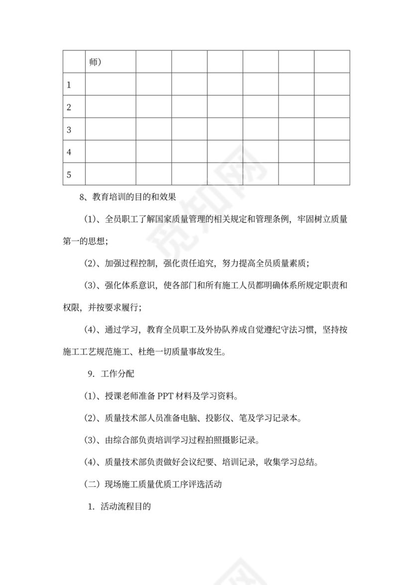施工技术质量提升系列活动方案