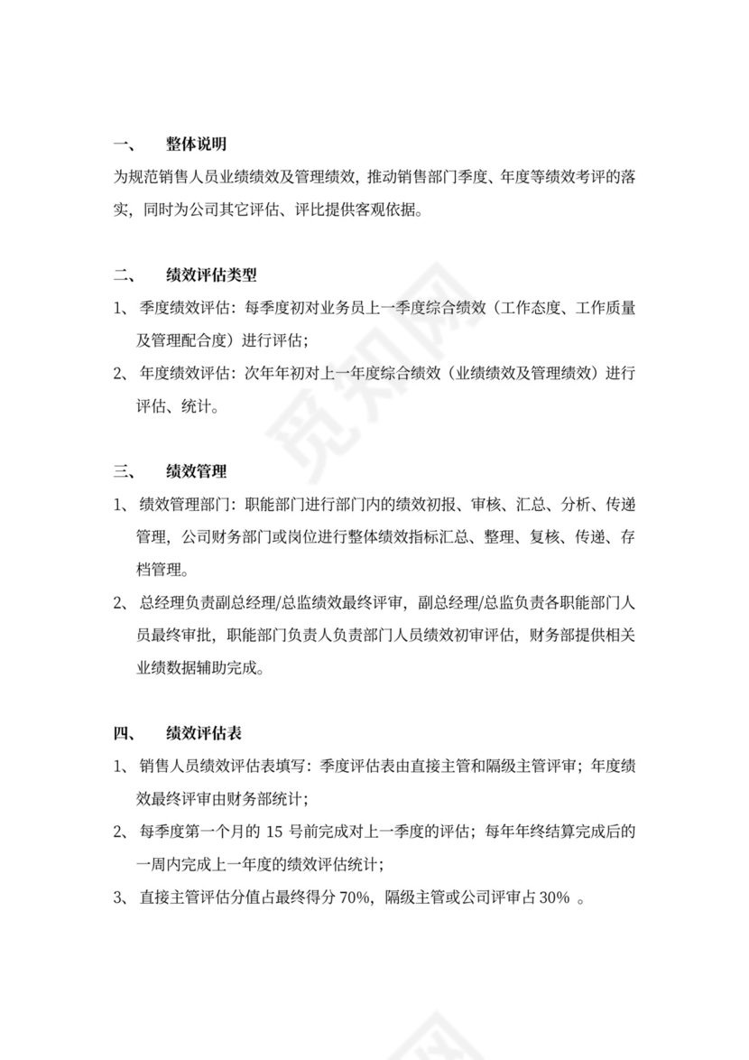 企业销售人员薪酬绩效方案