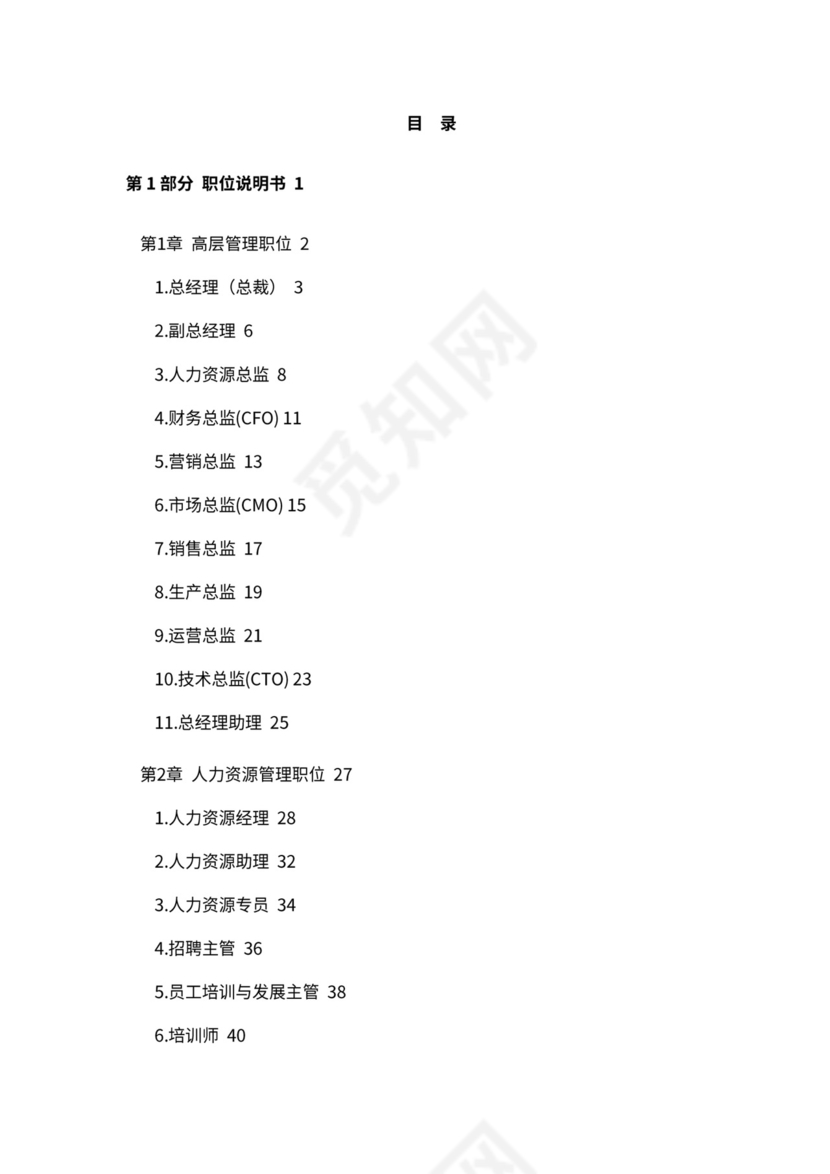 人事管理职位说明书与绩效考核范本