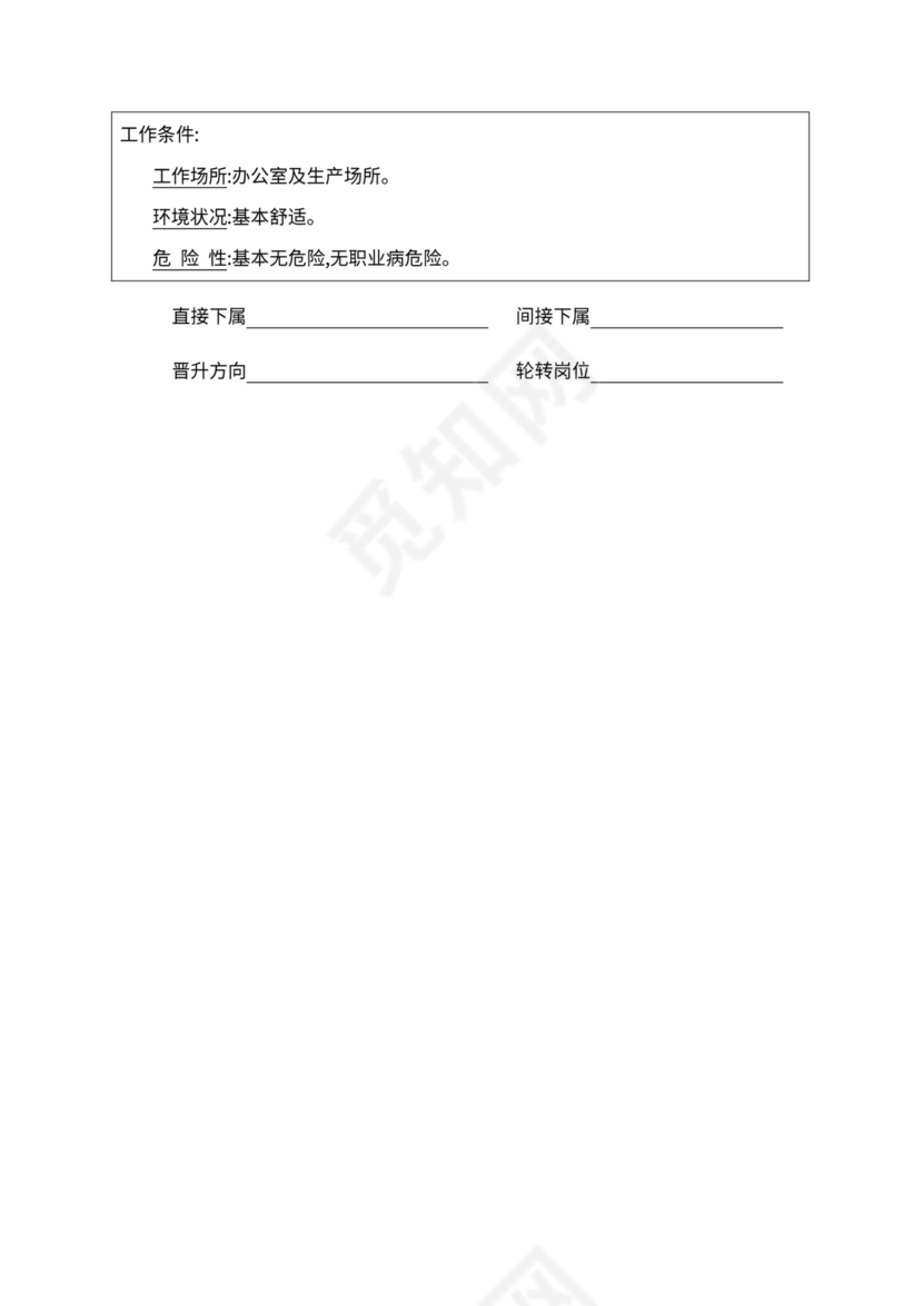 人事管理职位说明书与绩效考核范本