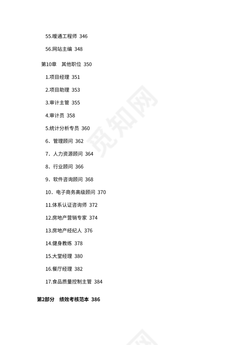 人事管理职位说明书与绩效考核范本